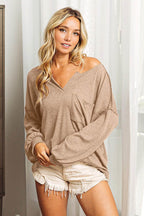 BiBi Exposed Seam Long Sleeve Top - Delanoir