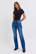 Judy Blue Full Size Run Mid-Rise Bootcut Jeans with Thermal Lining - Delanoir