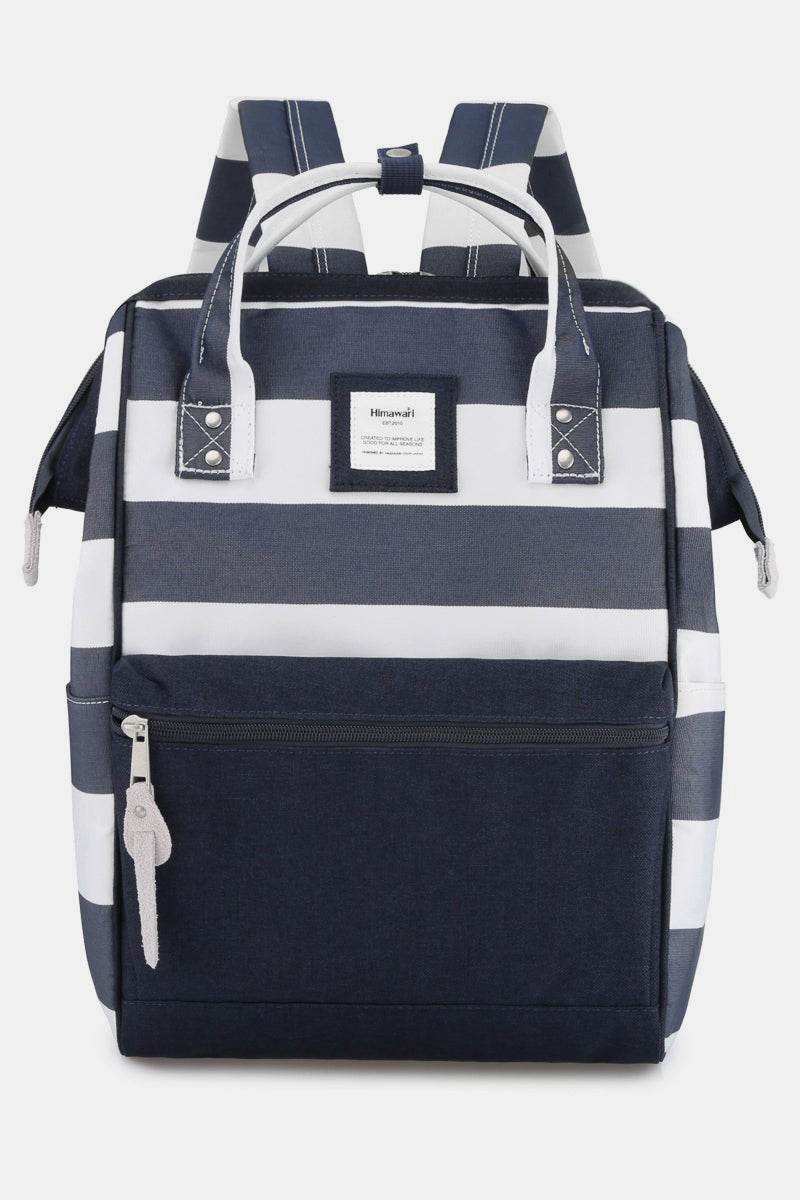 Himawari Striped Waterproof Nylon Backpack Bag with Side Pockets - Delanoir