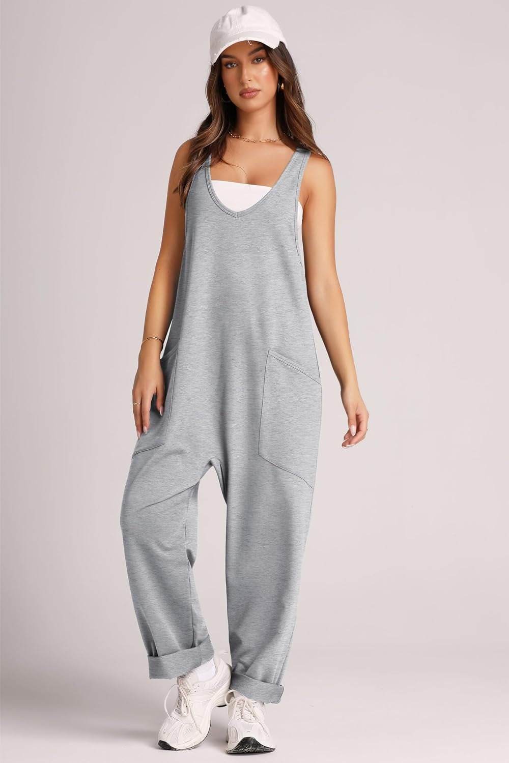 Lovelet Wide Strap Jumpsuit with Pockets - Delanoir