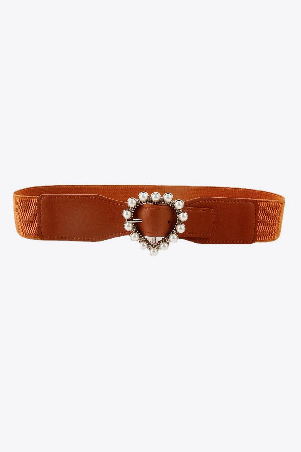 Pearl Heart Buckle Elastic Belt - Delanoir
