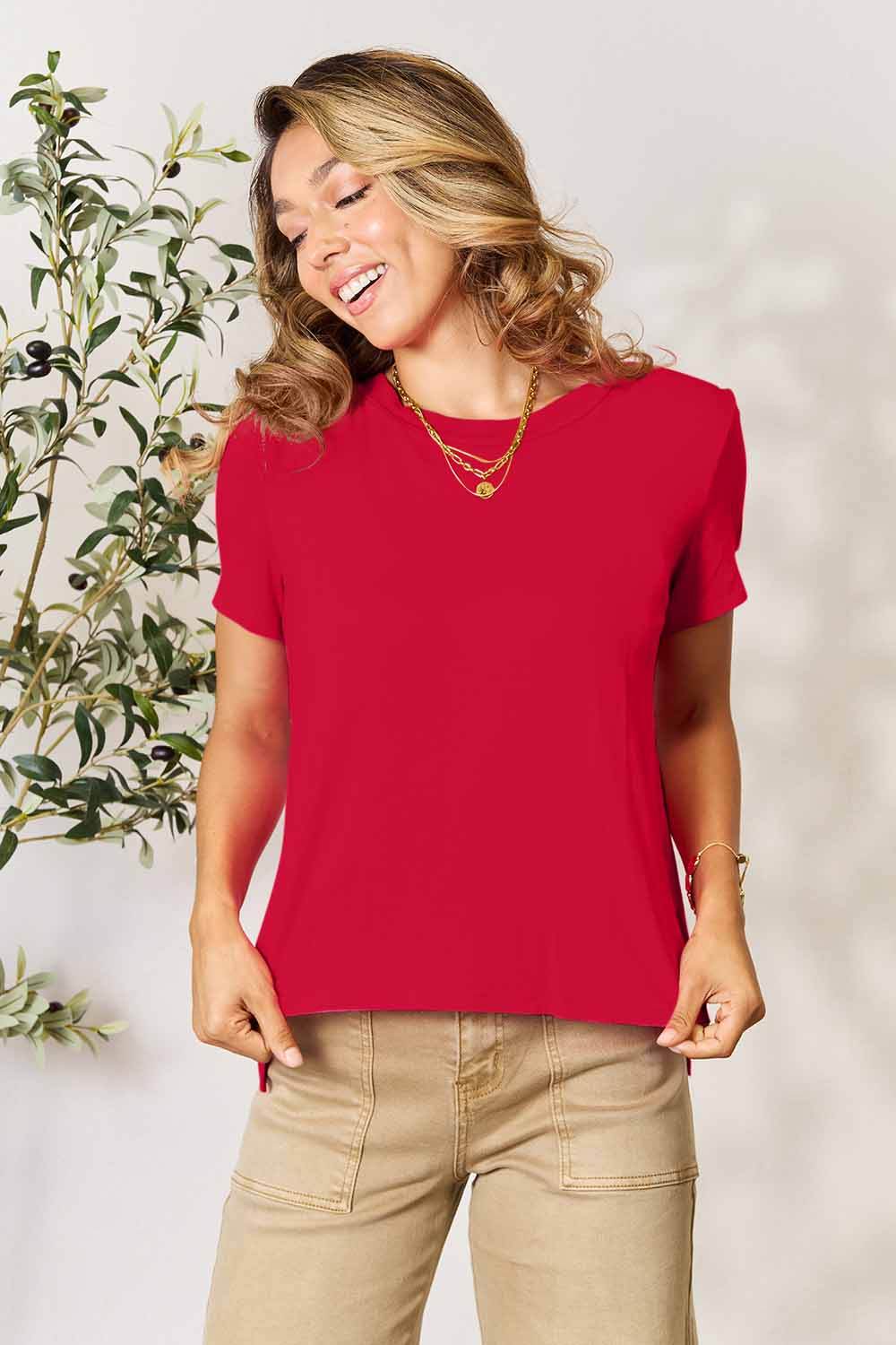 Basic Bae Full Size Round Neck Short Sleeve T-Shirt - Delanoir