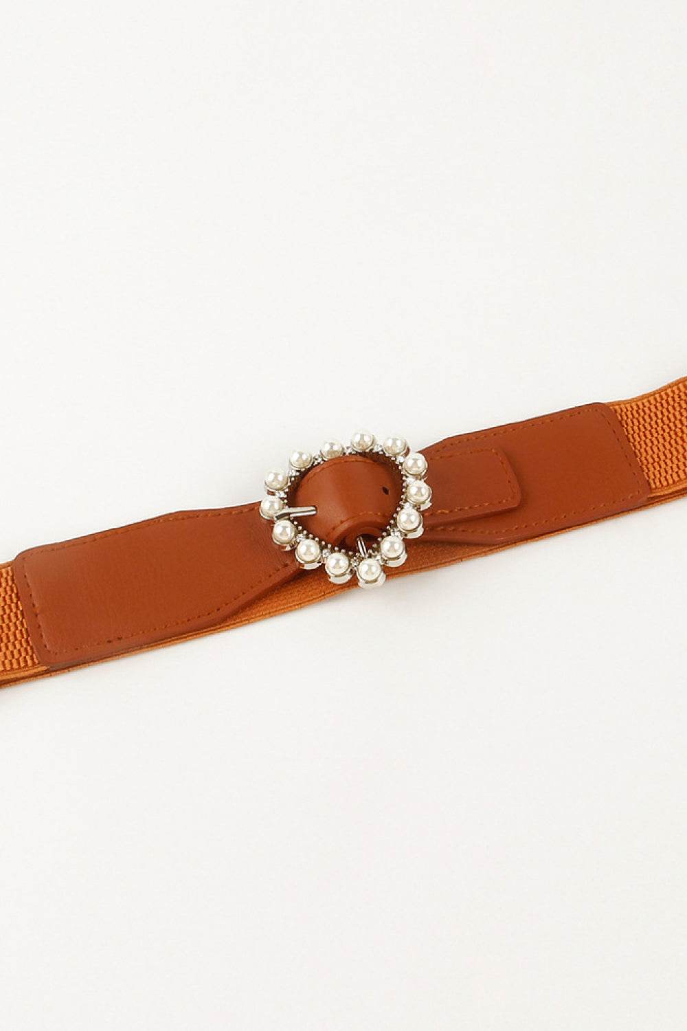 Pearl Heart Buckle Elastic Belt - Delanoir
