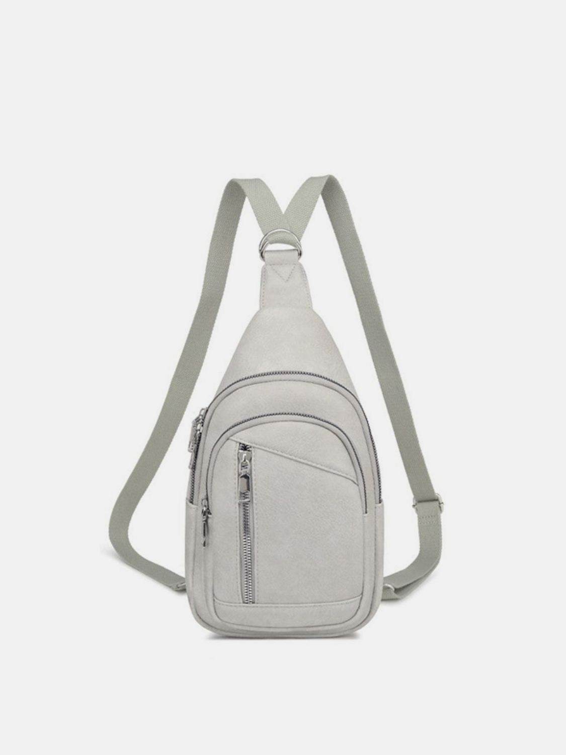PU Leather Crossbody Bag with Two Detachable Strap - Delanoir
