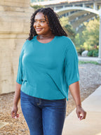 Basic Bae Full Size Round Neck Drop Shoulder T-Shirt - Delanoir