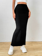 Slit Maxi Wrap Skirt - Delanoir