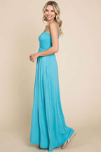Culture Code Full Size Smocked Cami Maxi Dress with Pockets - Delanoir