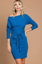 Culture Code Full Size Off Shoulder Dolman Sleeve Dress - Delanoir