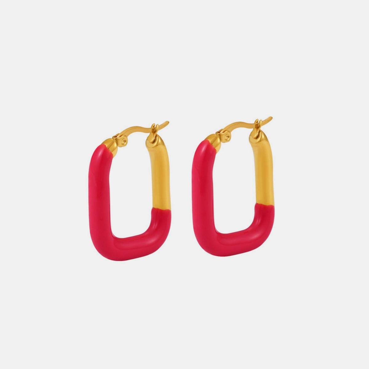 Stainless Steel Drip Oil Contrast Earring - Delanoir
