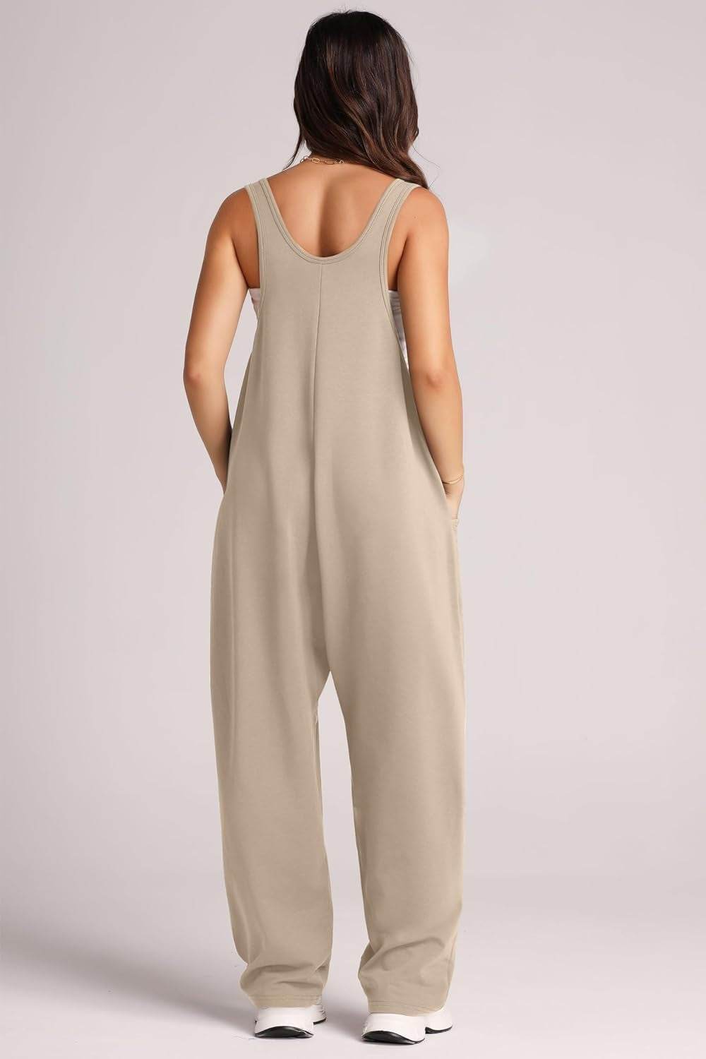 Lovelet Wide Strap Jumpsuit with Pockets - Delanoir