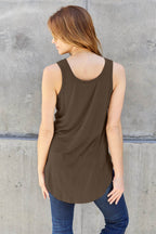 Basic Bae Full Size Round Neck Curved Hem Tank - Delanoir