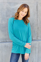Basic Bae Full Size Round Neck Long Sleeve Top - Delanoir