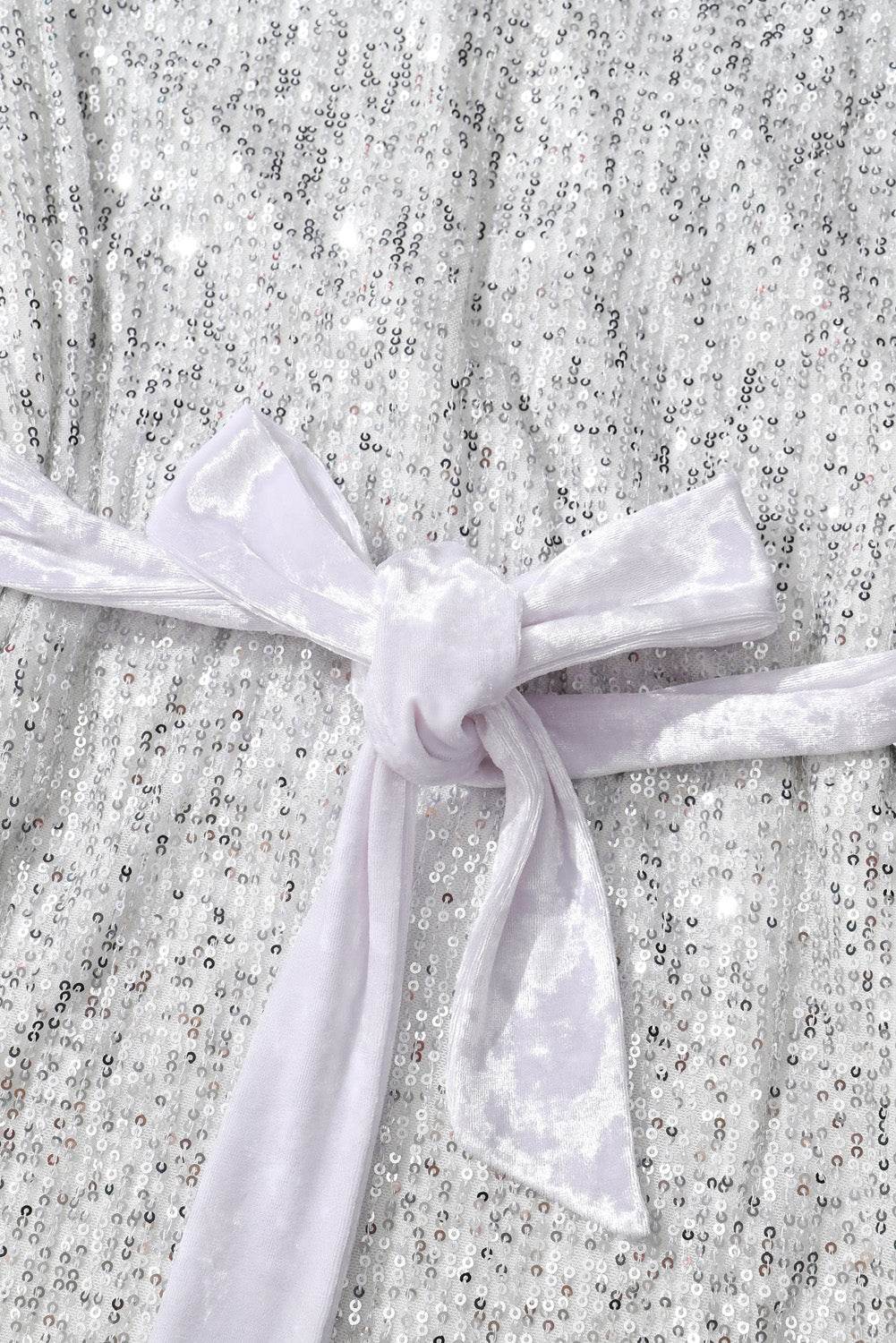 Sequin Tie Front T-Shirt Dress - Delanoir
