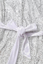 Sequin Tie Front T-Shirt Dress - Delanoir