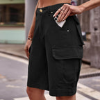 Denim Cargo Shorts with Pockets - Delanoir