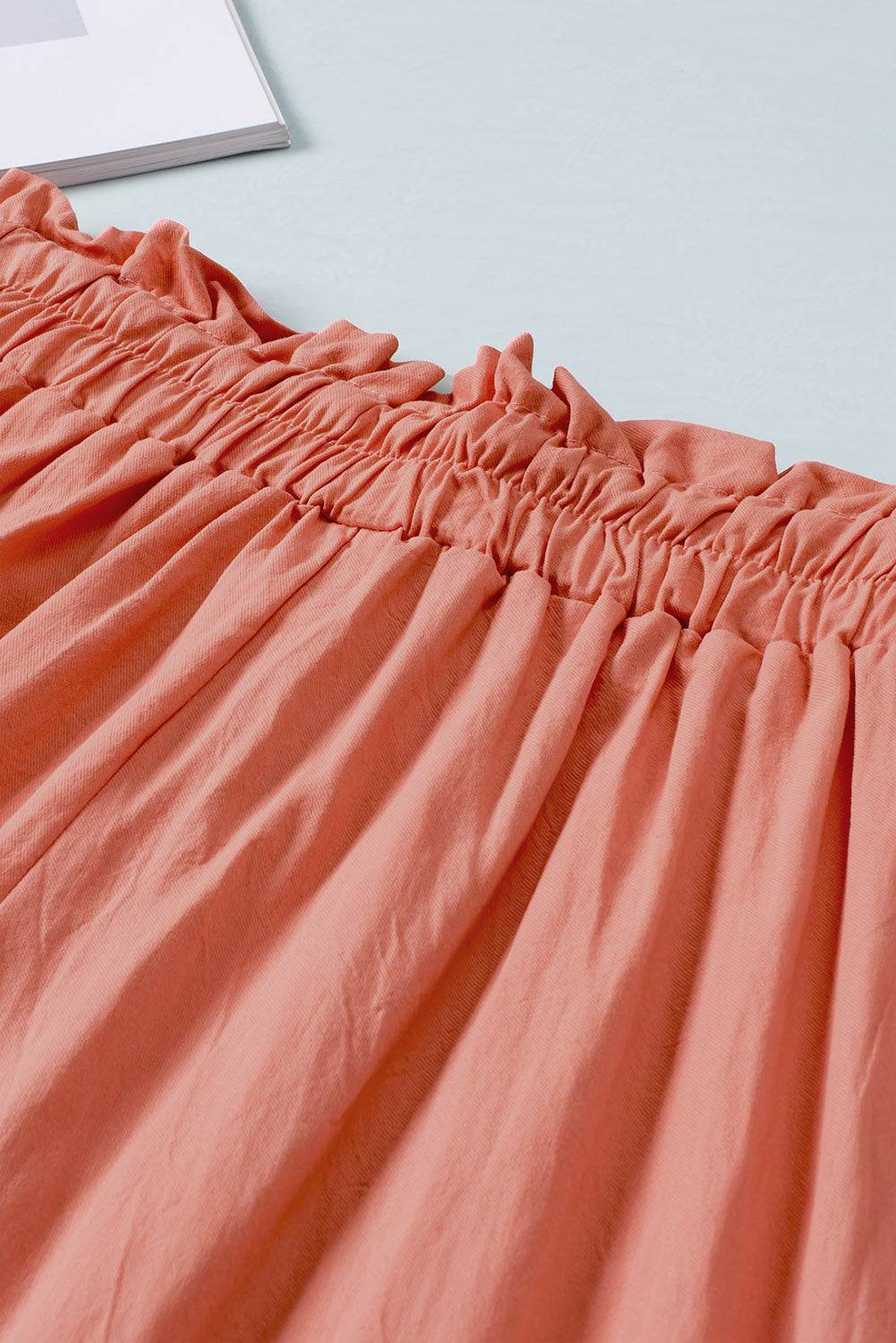 Drawstring Paperbag Waist Wide Leg Pants - Delanoir