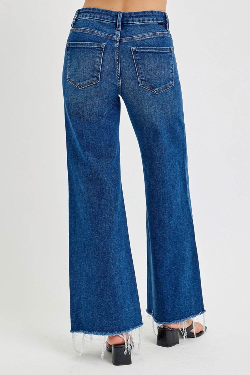 RISEN Tummy Control High Rise Wide Leg Jeans - Delanoir