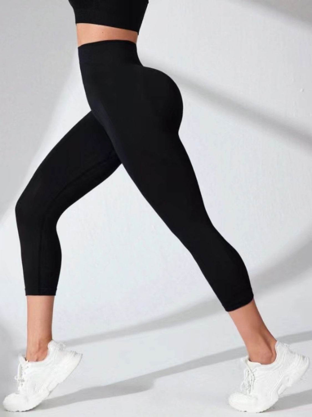 High Waist Cropped Active Leggings - Delanoir