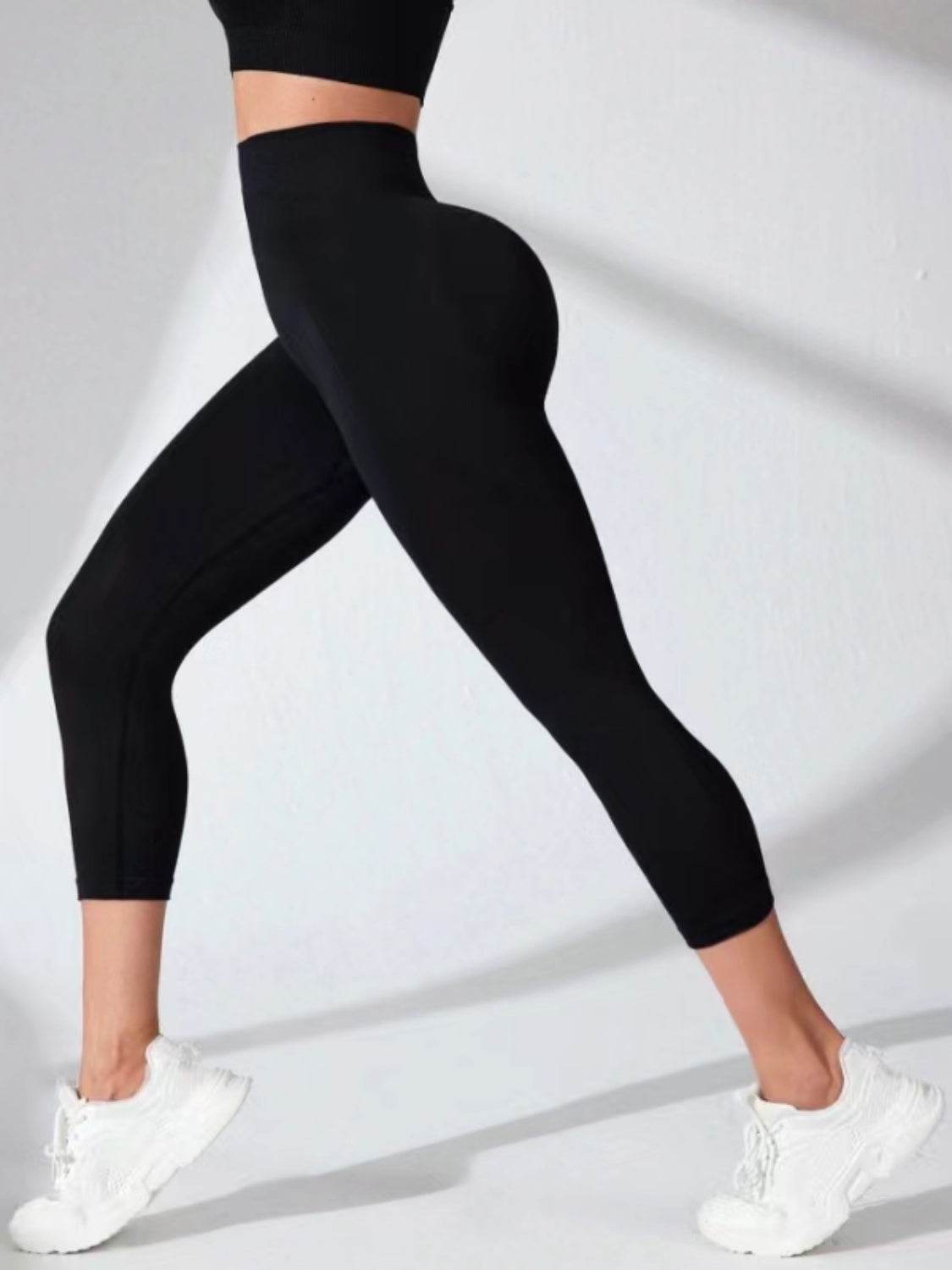 High Waist Cropped Active Leggings - Delanoir
