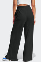 Drawstring Wide Leg Active Pants - Delanoir