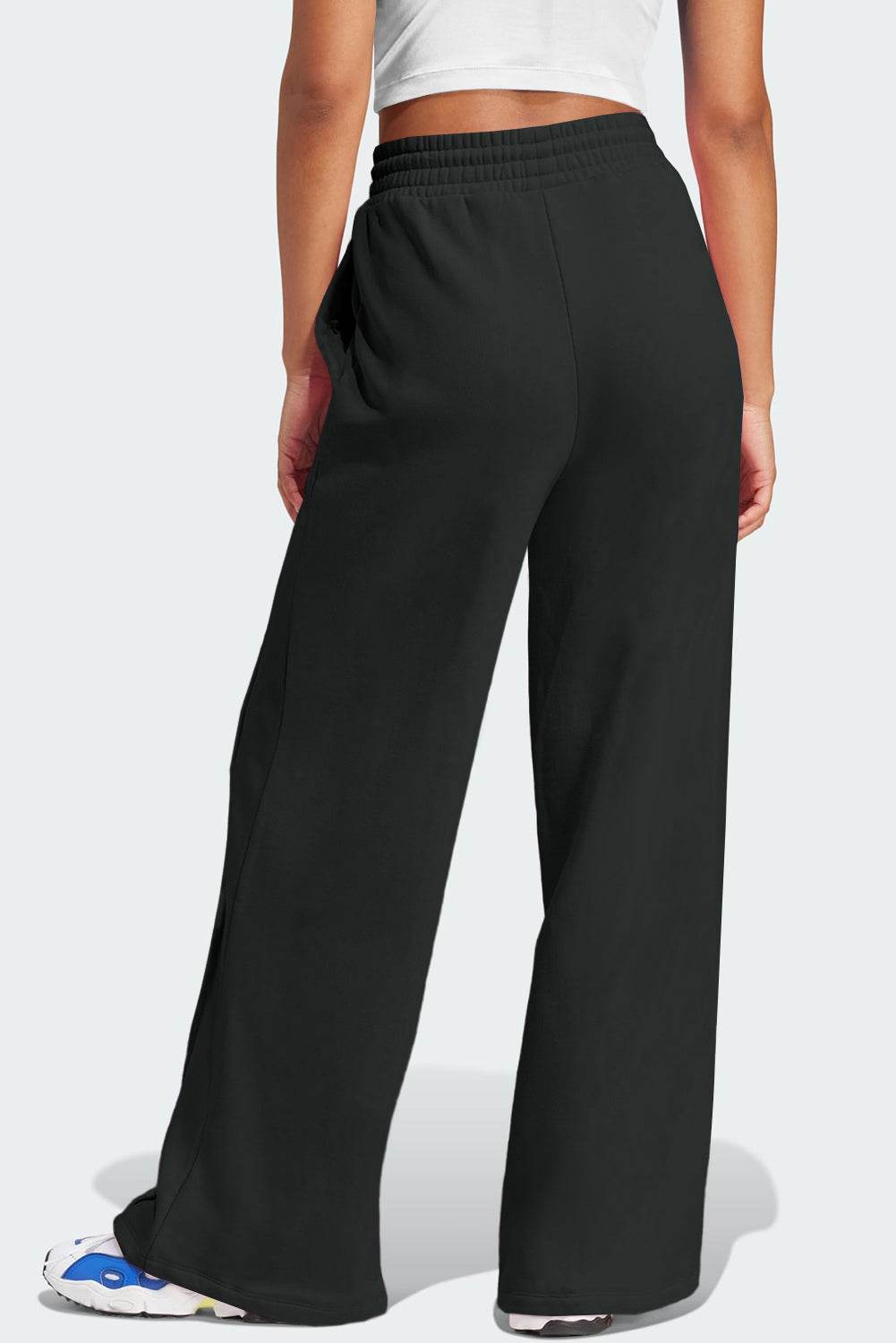 Drawstring Wide Leg Active Pants - Delanoir