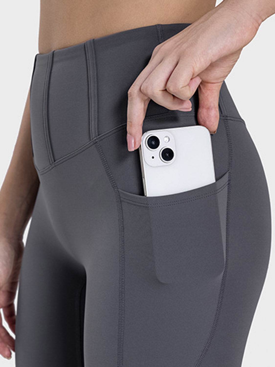 Millennia Pocketed High Waist Active Leggings - Delanoir