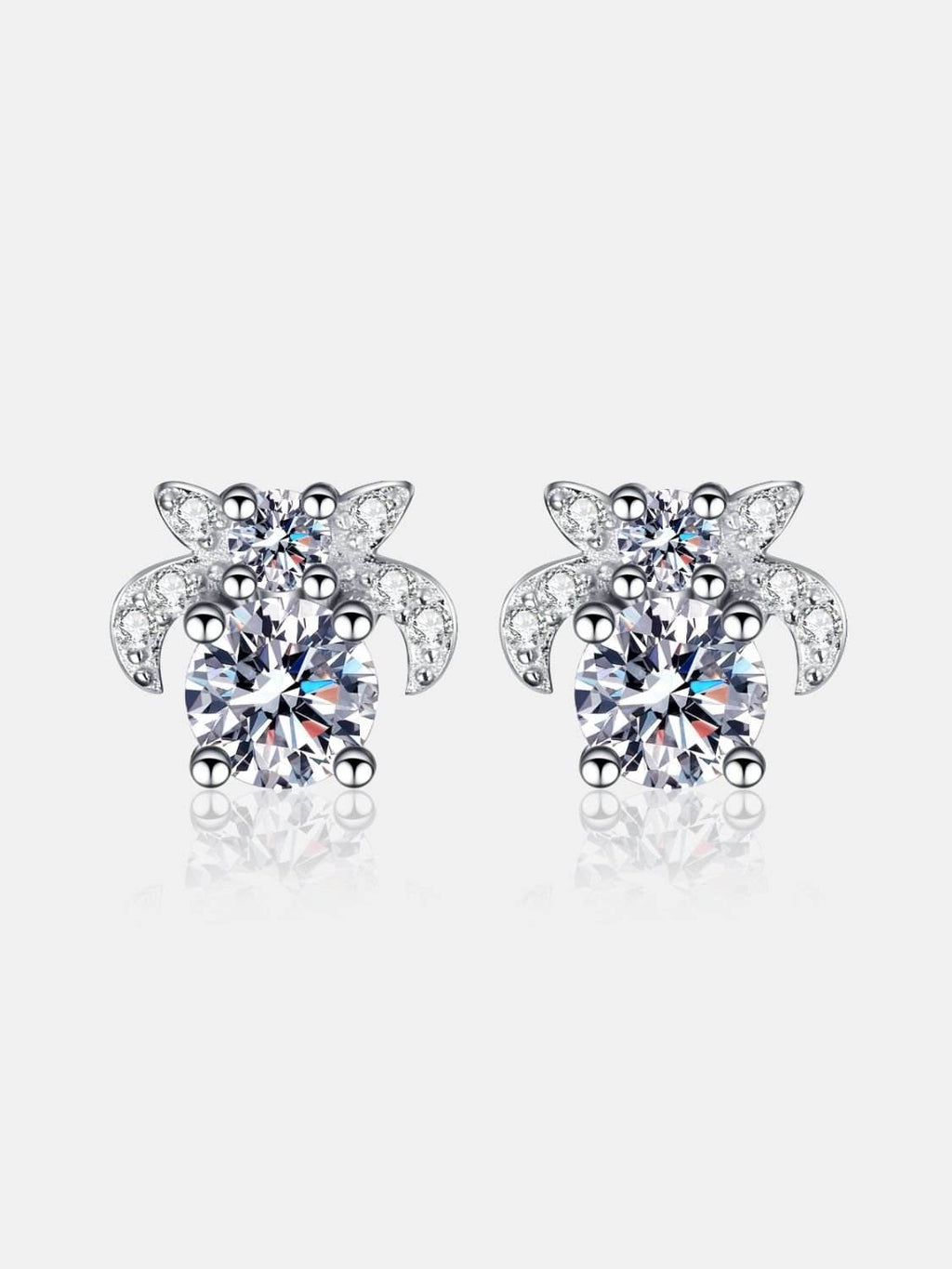 1 Carat Moissanite 925 Sterling Silver Stud Earrings - Delanoir