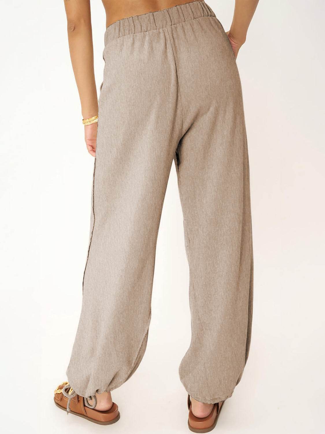 Drawstring Elastic Waist Joggers - Delanoir