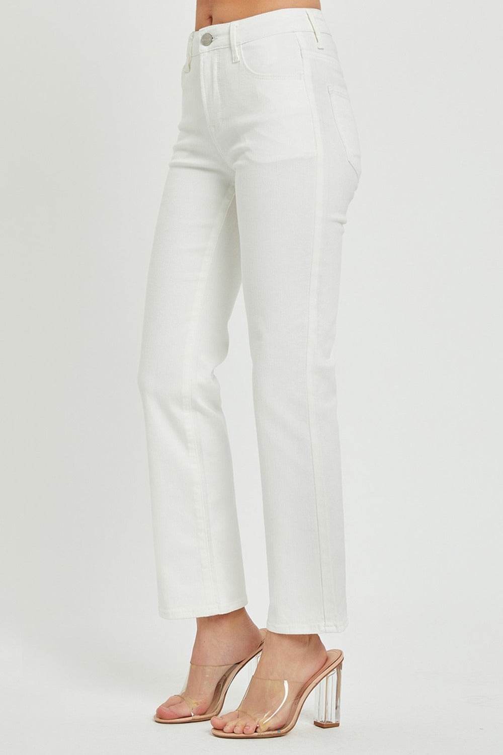 RISEN Full Size Mid Rise Jeans with Pockets - Delanoir