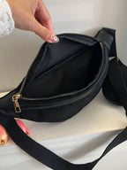 Corduroy Adjustable Strap Crossbody Bag with Pouch - Delanoir