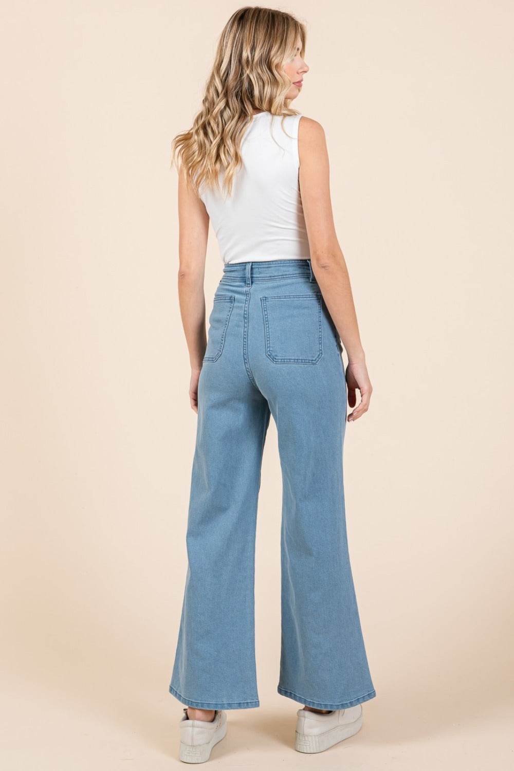 Mittoshop High Waist Wide Leg Jeans - Delanoir