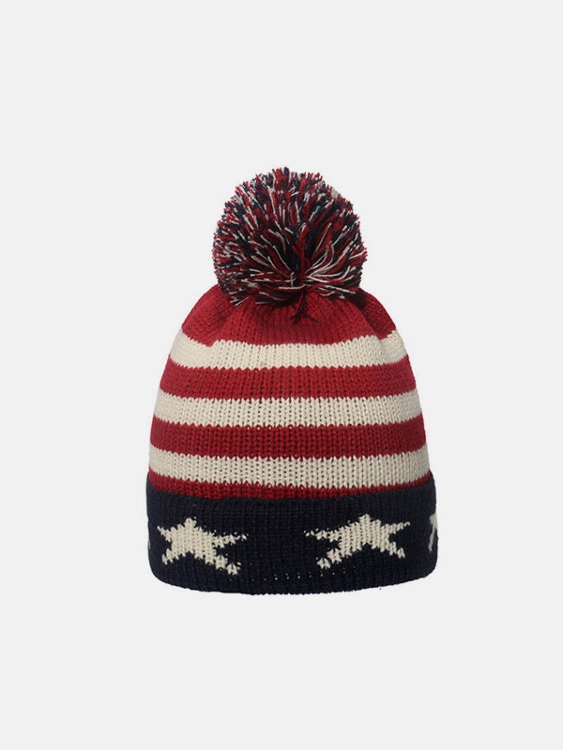 Roll Rim US Flag Knit Hat - Delanoir