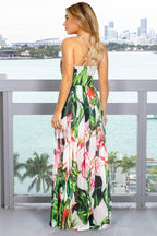 Crisscross Printed Surplice Cami Dress - Delanoir