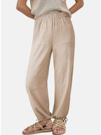 Drawstring Elastic Waist Joggers - Delanoir