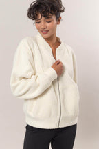 HYFVE Baseball Collar Zip Up Long Sleeve Jacket - Delanoir