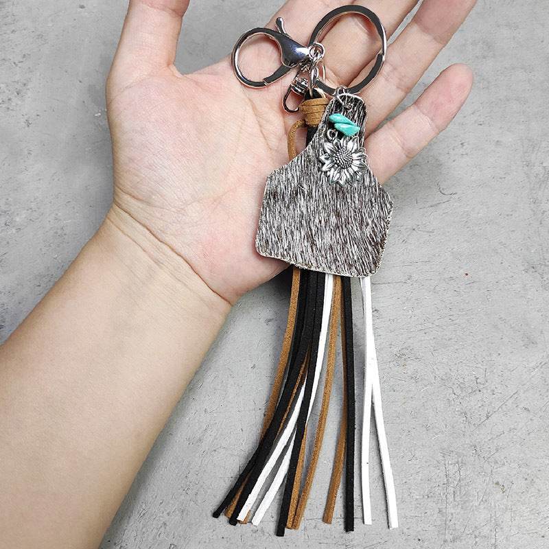 Turquoise Fringe Detail Key Chain - Delanoir