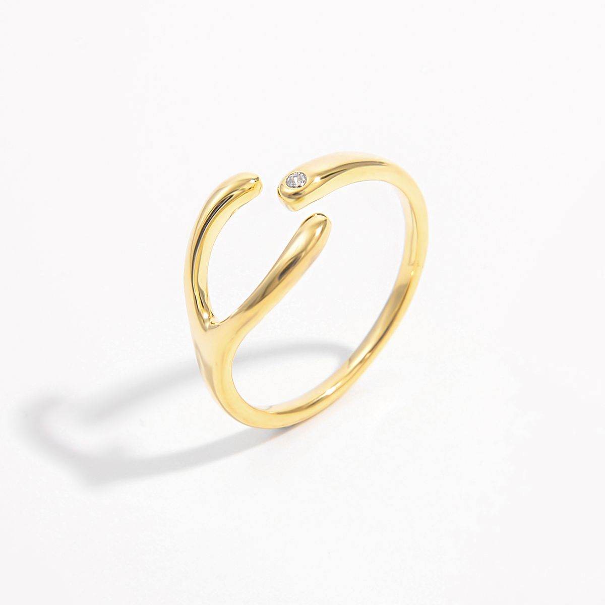 925 Sterling Silver Inlaid Zircon Open Ring - Delanoir