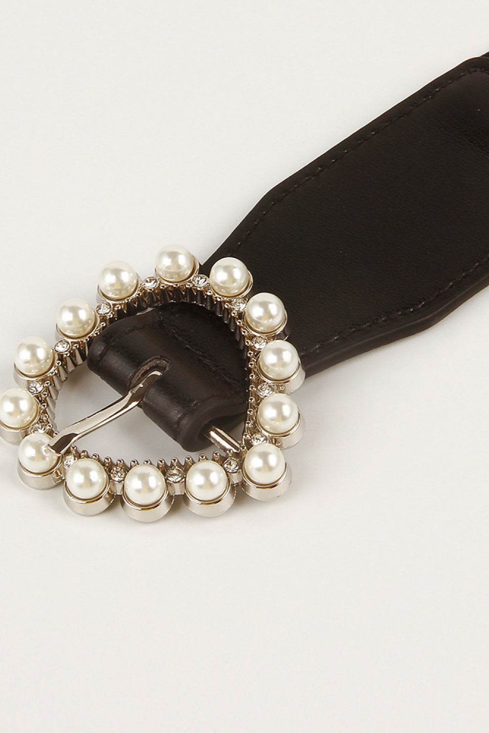 Pearl Heart Buckle Elastic Belt - Delanoir