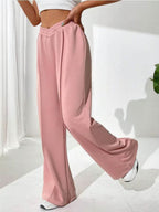 Elastic Waist Wide Leg Pants - Delanoir