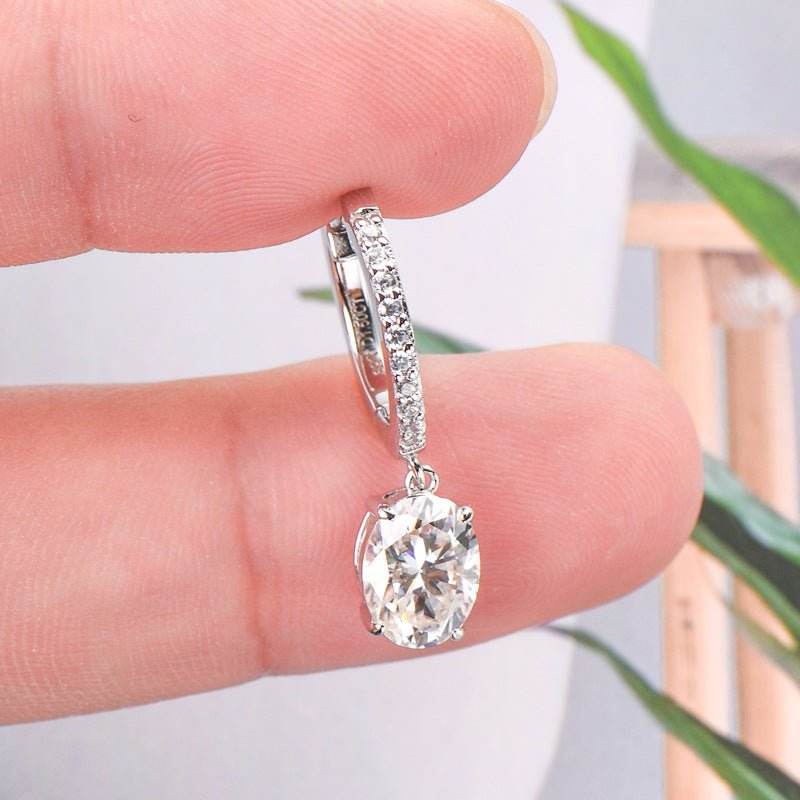 3 Carat Moissanite 925 Sterling Silver Earrings - Delanoir