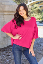 Basic Bae Full Size Round Neck Drop Shoulder T-Shirt - Delanoir