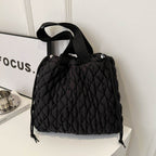 Drawstring Bubble Texture Tote Bag - Delanoir