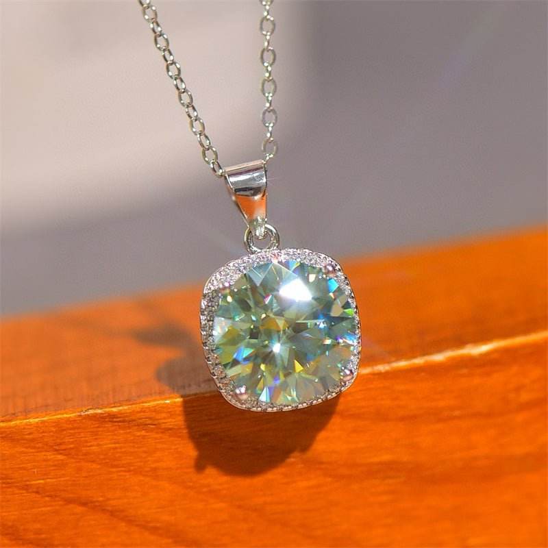 5 Carat Moissanite 925 Sterling Silver Pendant Necklace - Delanoir