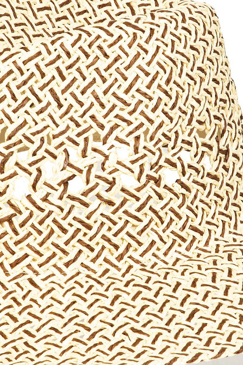 Fame Cutout Woven Straw Hat - Delanoir
