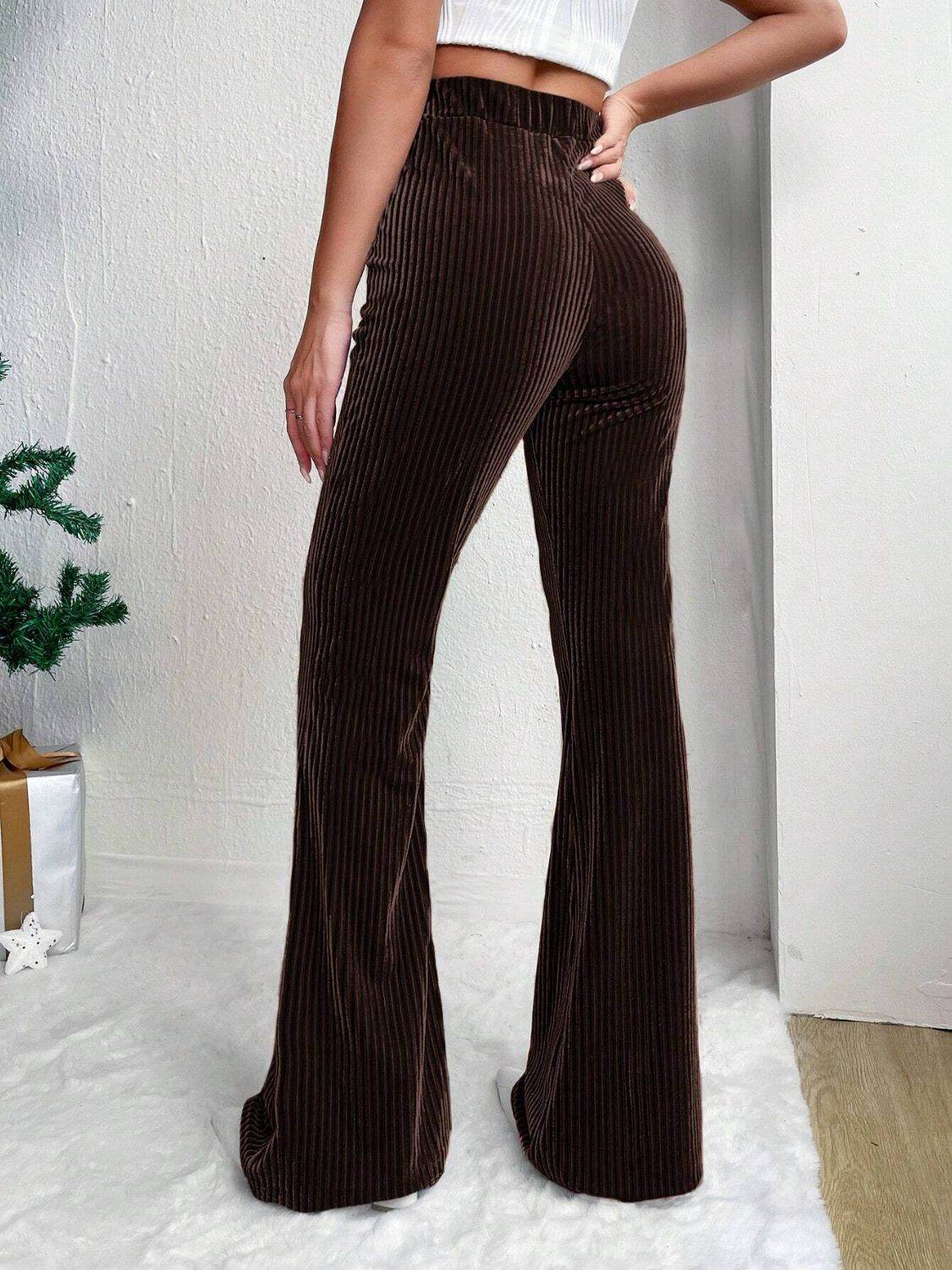 High Waist Flare Pants - Delanoir