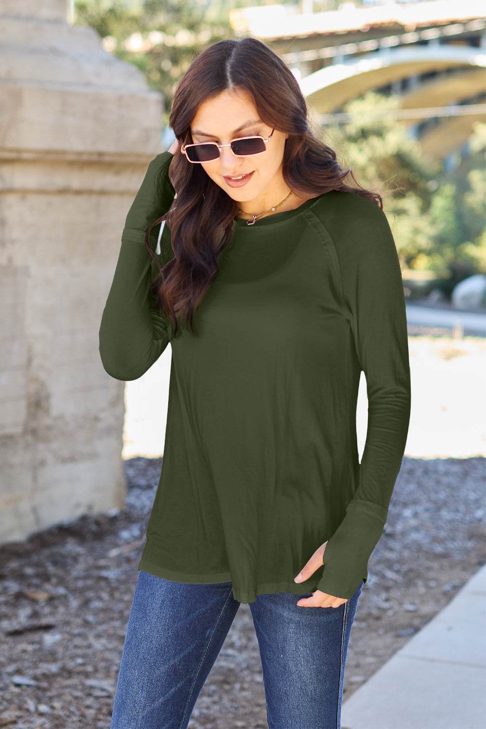 Basic Bae Full Size Round Neck Long Sleeve T-Shirt - Delanoir