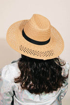 Fame Basket Weave Straw Sun Hat - Delanoir