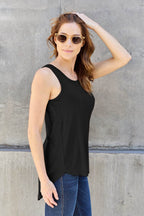 Basic Bae Full Size Round Neck Curved Hem Tank - Delanoir