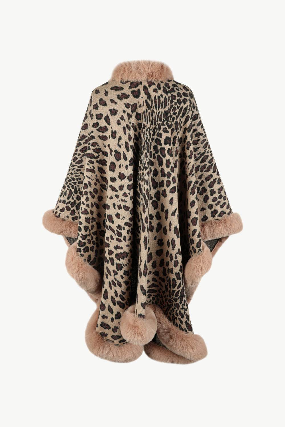 Leopard Open Front Poncho - Delanoir