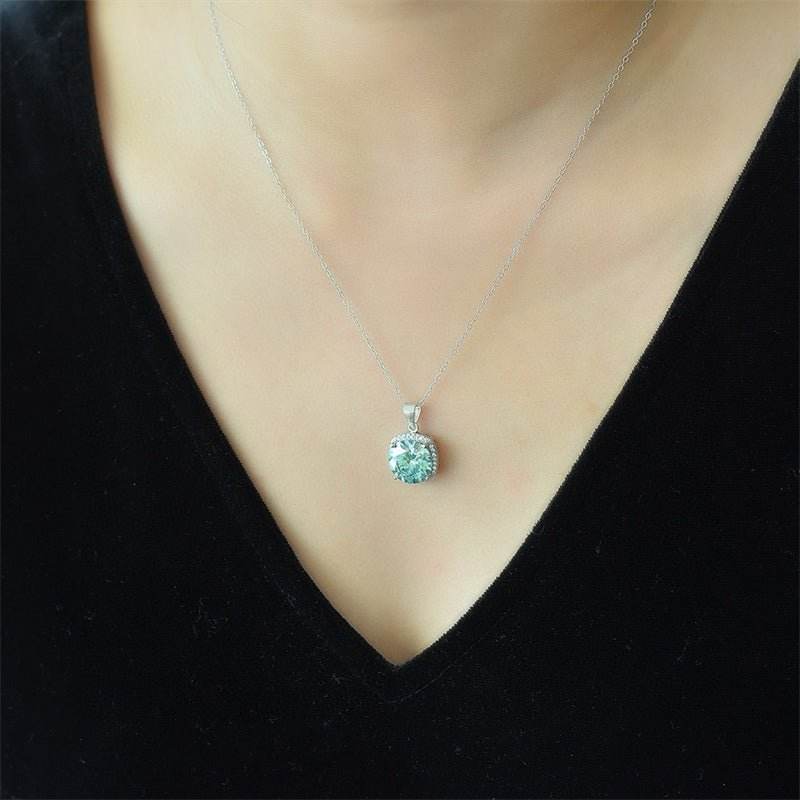 5 Carat Moissanite 925 Sterling Silver Pendant Necklace - Delanoir